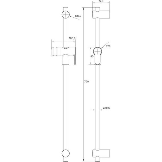 Душевая штанга Iddis Ray 70 см RAY70W0i17, белый матовый - фото 5