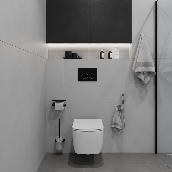 Кнопка смыва Iddis Unifix UNI03BCi77, черный матовый - фото 2