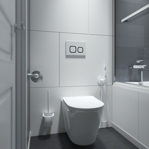 Кнопка смыва Iddis Unifix UNI04WBi77, белый матовый - фото 2