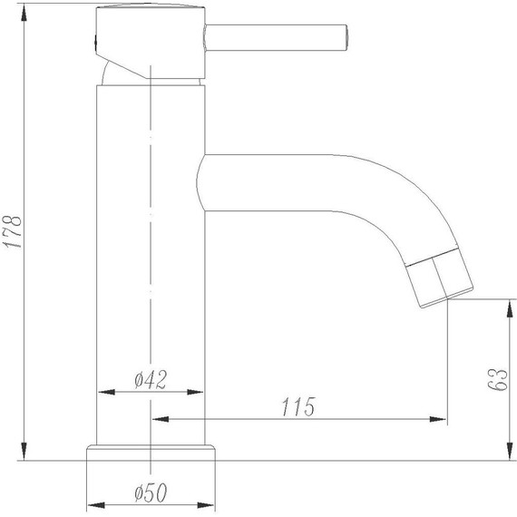 Смеситель для раковины Abber Wasser Kreis AF8110B, чёрный матовый, Цвет производителя: чёрный матовый - фото 3