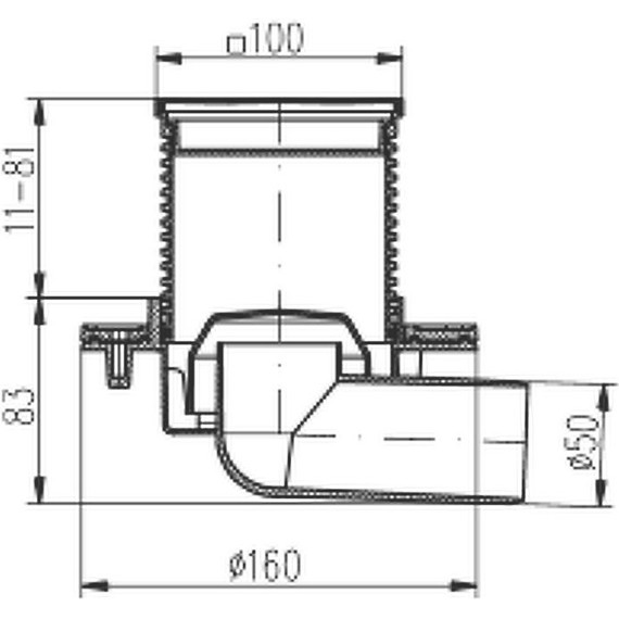 Трап Azario Sun 10 см AZ-411 L (горизонтальный слив) - фото 2