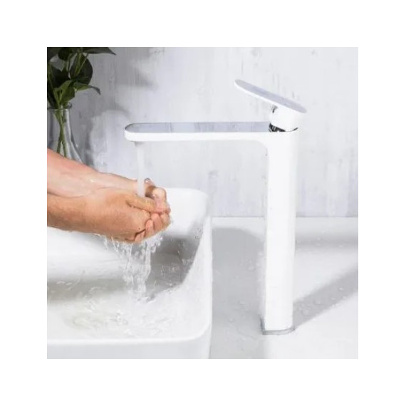 Смеситель для раковины высокий Gappo G1083-82, белый/хром - фото 2