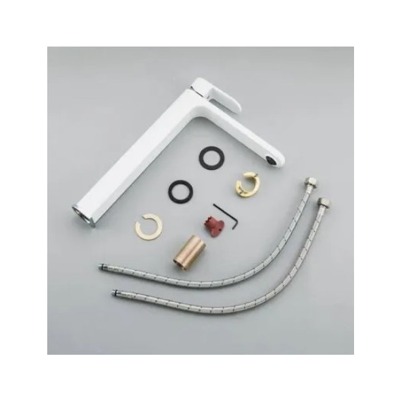 Смеситель для раковины высокий Gappo G1083-82, белый/хром - фото 6