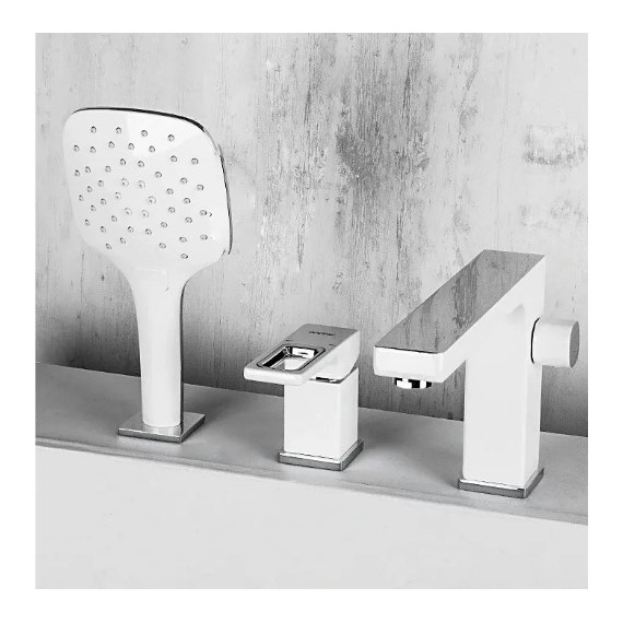 Смеситель для ванны Gappo Futura G1117-8, белый/хром - фото, картинка 2 Смеситель для ванны Gappo Futura G1117-8, белый/хром - фото 2