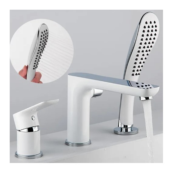 Смеситель для ванны Gappo Noar G1148, белый/хром - фото, картинка 3 Смеситель для ванны Gappo Noar G1148, белый/хром - фото 3