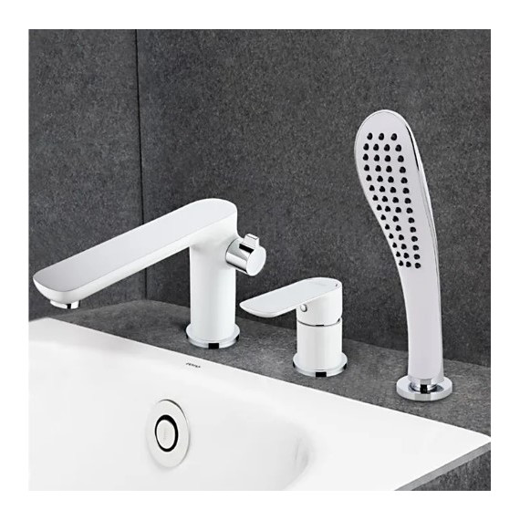 Смеситель для ванны Gappo Noar G1148, белый/хром - фото, картинка 2 Смеситель для ванны Gappo Noar G1148, белый/хром - фото 2