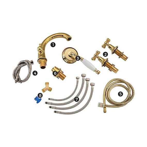 Смеситель для ванны Gappo G1189-4, бронза - фото, картинка 8 Смеситель для ванны Gappo G1189-4, бронза - фото 8