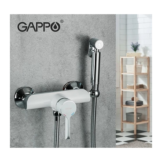 Набор для гигиенического душа Gappo G2003-8, белый/хром - фото, картинка 2 Набор для гигиенического душа Gappo G2003-8, белый/хром - фото 2