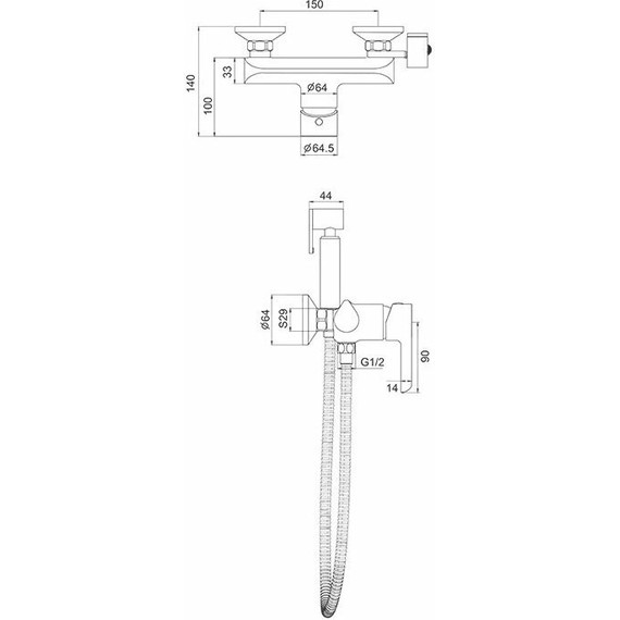 Набор для гигиенического душа Gappo G2003-8, белый/хром - фото, картинка 3 Набор для гигиенического душа Gappo G2003-8, белый/хром - фото 3