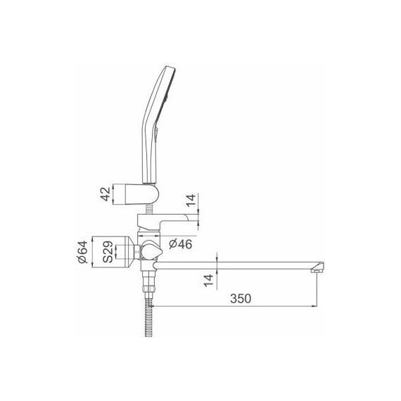 Смеситель для ванны с душевым гарнитуром Gappo G2203-8, белый/хром - фото, картинка 6 Смеситель для ванны с душевым гарнитуром Gappo G2203-8, белый/хром - фото 6