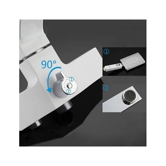 Смеситель для ванны с душевым гарнитуром Gappo Jacob G2207-7, белый/хром - фото 5