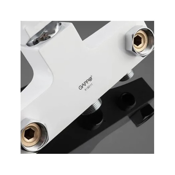 Смеситель для ванны с душевым гарнитуром Gappo Jacob G2207-7, белый/хром - фото 6