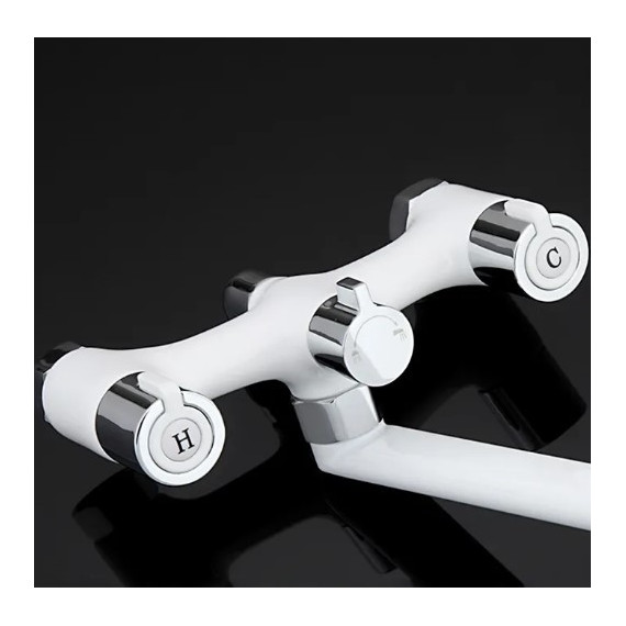 Смеситель для ванны с душевым гарнитуром Gappo Stella, белый/хром - фото, картинка 4 Смеситель для ванны с душевым гарнитуром Gappo Stella, белый/хром - фото 4