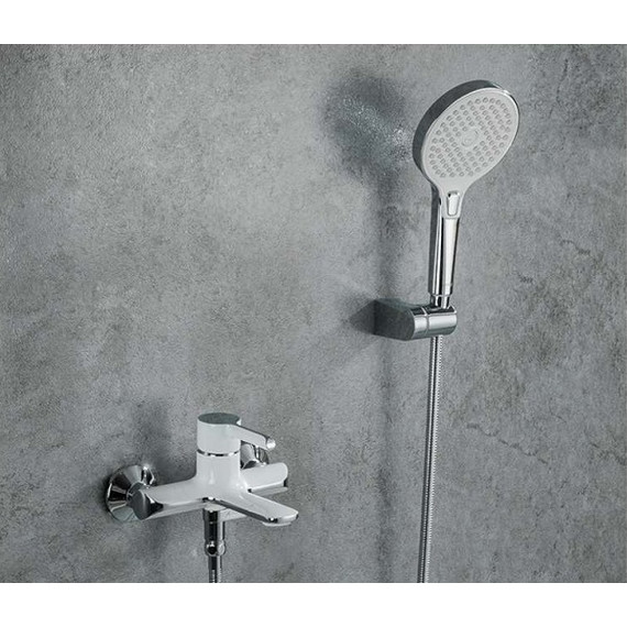 Смеситель для ванны с душевым гарнитуром Gappo G3203-8, белый/хром - фото, картинка 2 Смеситель для ванны с душевым гарнитуром Gappo G3203-8, белый/хром - фото 2