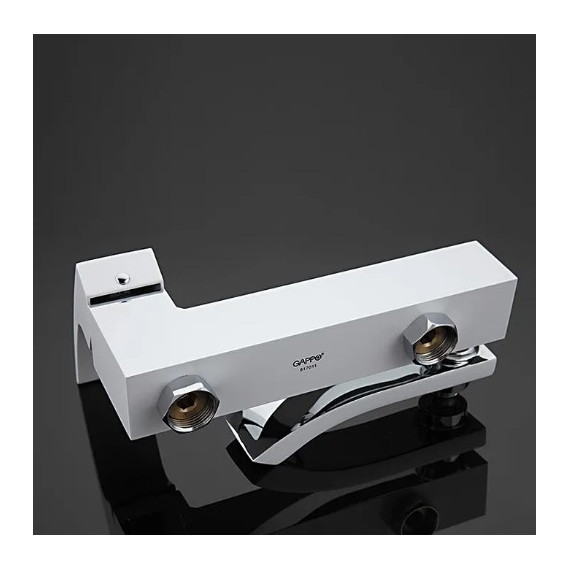 Смеситель для ванны с душевым гарнитуром Gappo Jacob G3207-8, белый/хром - фото, картинка 4 Смеситель для ванны с душевым гарнитуром Gappo Jacob G3207-8, белый/хром - фото 4