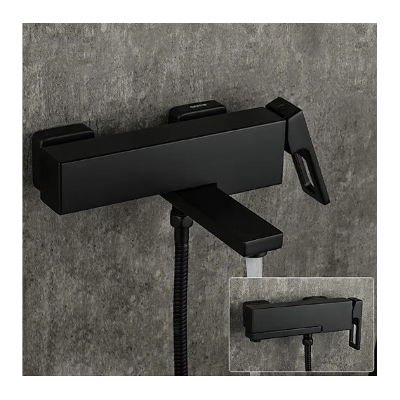 Смеситель для ванны с гарнитуром Gappo G3217-6, черный - фото, картинка 4 Смеситель для ванны с гарнитуром Gappo G3217-6, черный - фото 4