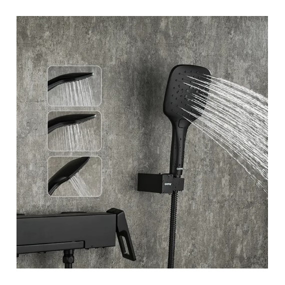 Смеситель для ванны с гарнитуром Gappo G3217-6, черный - фото, картинка 5 Смеситель для ванны с гарнитуром Gappo G3217-6, черный - фото 5