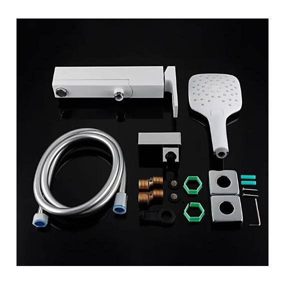 Смеситель для ванны с душевым гарнитуром Gappo Futura G3217-8, белый/хром - фото, картинка 7 Смеситель для ванны с душевым гарнитуром Gappo Futura G3217-8, белый/хром - фото 7