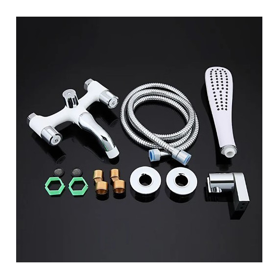 Смеситель для ванны с душевым гарнитуром Gappo Stella G3249, белый/хром - фото, картинка 10 Смеситель для ванны с душевым гарнитуром Gappo Stella G3249, белый/хром - фото 10