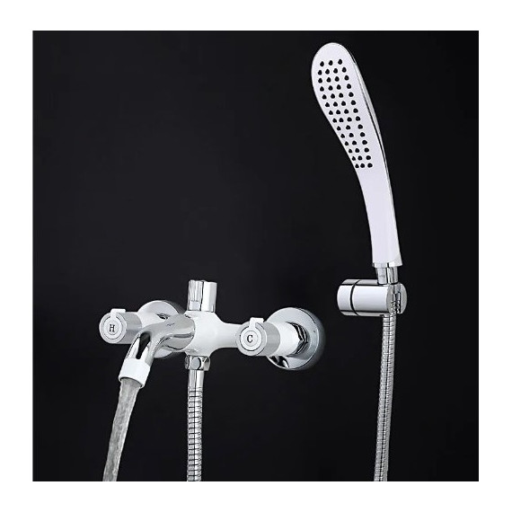 Смеситель для ванны с душевым гарнитуром Gappo Stella G3249, белый/хром - фото, картинка 3 Смеситель для ванны с душевым гарнитуром Gappo Stella G3249, белый/хром - фото 3