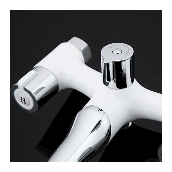 Смеситель для ванны с душевым гарнитуром Gappo Stella G3249, белый/хром - фото, картинка 7 Смеситель для ванны с душевым гарнитуром Gappo Stella G3249, белый/хром - фото 7