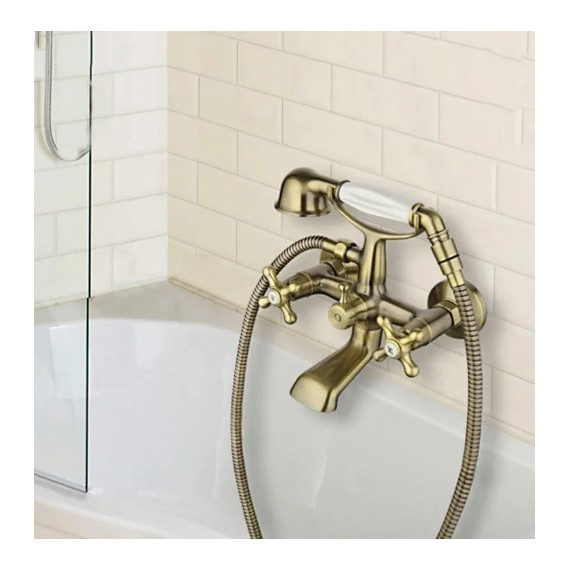 Смеситель для ванны с душевым гарнитуром Gappo Sofia G3263-4, бронза - фото, картинка 2 Смеситель для ванны с душевым гарнитуром Gappo Sofia G3263-4, бронза - фото 2