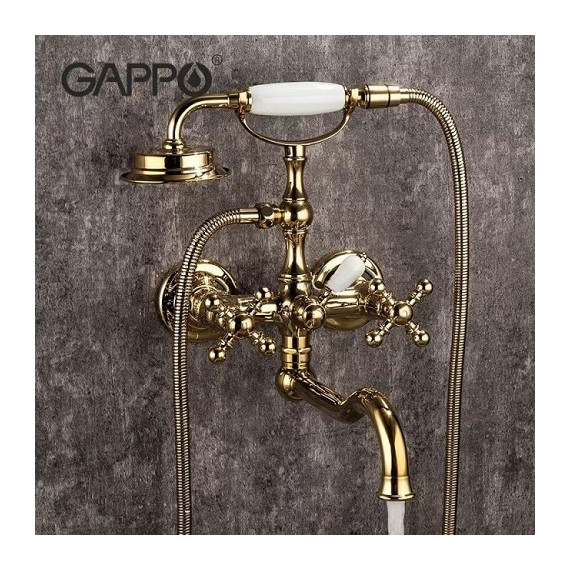 Смеситель для ванны с душевым гарнитуром Gappo G3289-4, бронза - фото, картинка 2 Смеситель для ванны с душевым гарнитуром Gappo G3289-4, бронза - фото 2