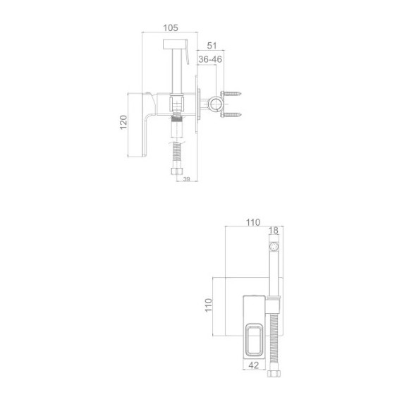 Набор для гигиенического душа Gappo G7217-8, белый/хром - фото, картинка 7 Набор для гигиенического душа Gappo G7217-8, белый/хром - фото 7