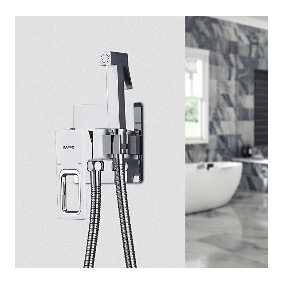 Набор для гигиенического душа Gappo G7217-8, белый/хром - фото, картинка 2 Набор для гигиенического душа Gappo G7217-8, белый/хром - фото 2
