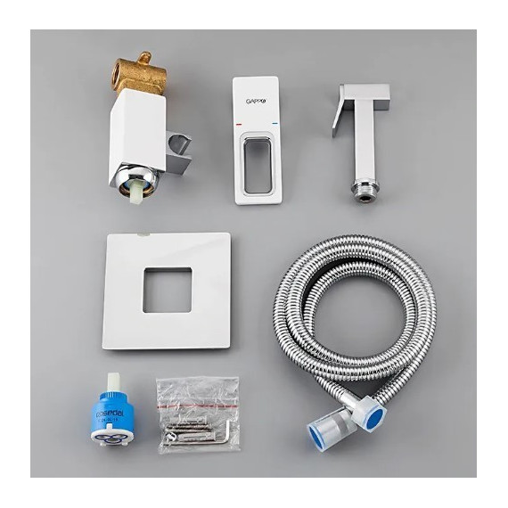 Набор для гигиенического душа Gappo G7217-8, белый/хром - фото, картинка 6 Набор для гигиенического душа Gappo G7217-8, белый/хром - фото 6