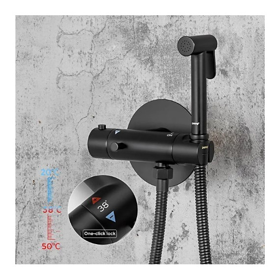 Набор для гигиенического душа с термостатом Gappo G7290-6, черный - фото, картинка 2 Набор для гигиенического душа с термостатом Gappo G7290-6, черный - фото 2