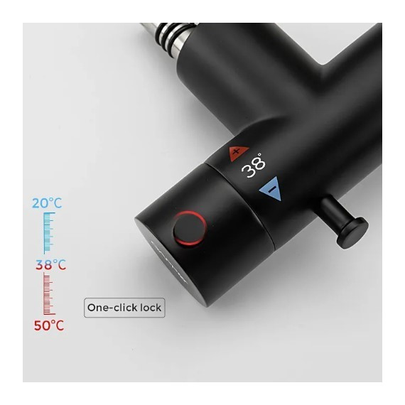 Набор для гигиенического душа с термостатом Gappo G7290-6, черный - фото, картинка 4 Набор для гигиенического душа с термостатом Gappo G7290-6, черный - фото 4