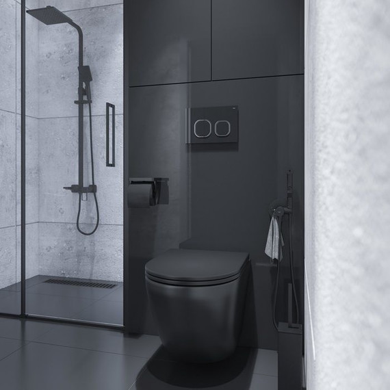 Кнопка смыва Iddis Uniglass UNG01BCi77, чёрное стекло - фото 2