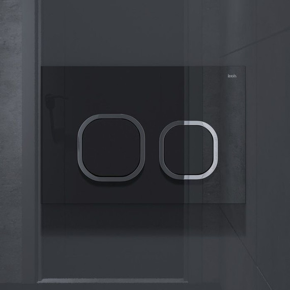 Кнопка смыва Iddis Uniglass UNG01BCi77, чёрное стекло - фото 3