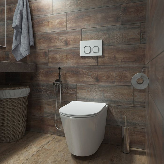 Кнопка смыва Iddis Uniglass UNG01WCi77, белое стекло - фото 2