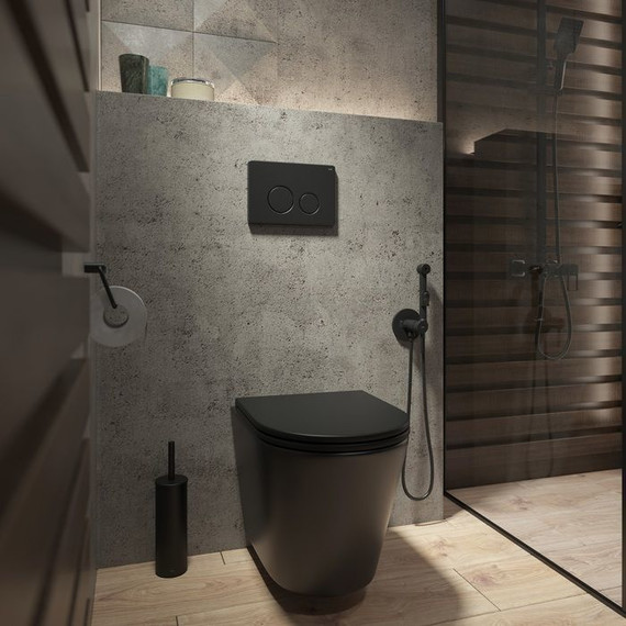 Кнопка смыва Iddis Unisteel UNS01MBi77, чёрный - фото 2