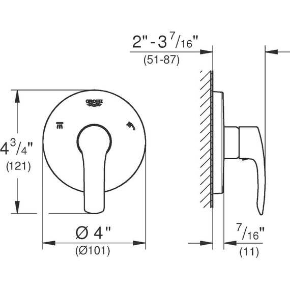 Смеситель для ванны Grohe Eurosmart 19972002 - фото 4