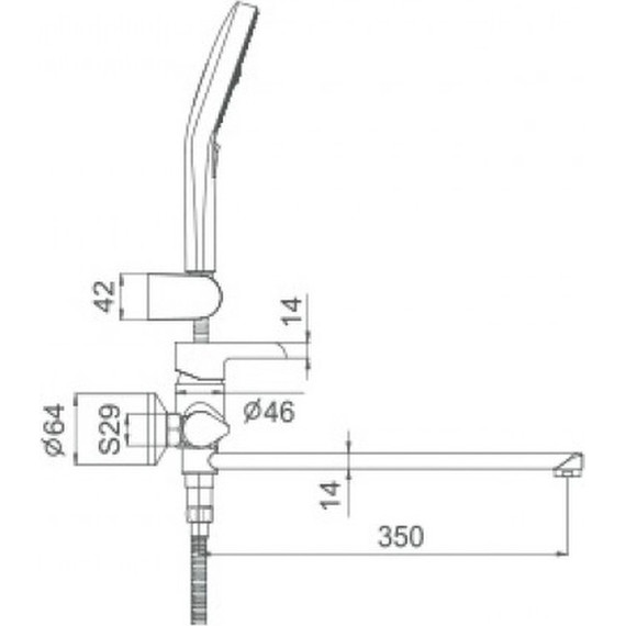 Смеситель для ванны с душевым гарнитуром Gappo G2203-6, черный/хром - фото, картинка 4 Смеситель для ванны с душевым гарнитуром Gappo G2203-6, черный/хром - фото 4
