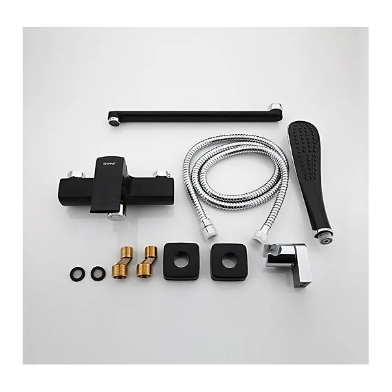 Смеситель для ванны с душевым гарнитуром Gappo Aventador G2250, черный/хром - фото 9