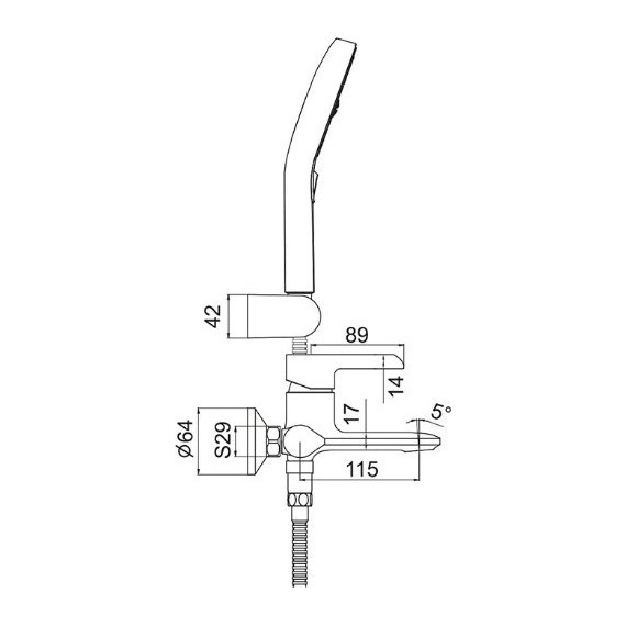 Смеситель для ванны с душевым гарнитуром Gappo G3203-6, черный/хром - фото 6