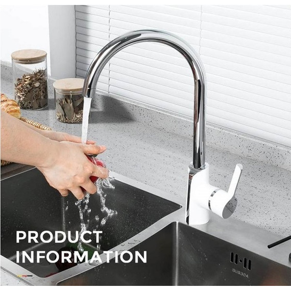 Смеситель для кухни Gappo G4003-8, белый/хром - фото 2