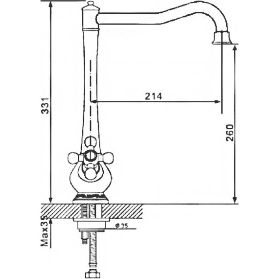 Смеситель для кухни Gappo Tubin G4065-3, красное золото - фото 4