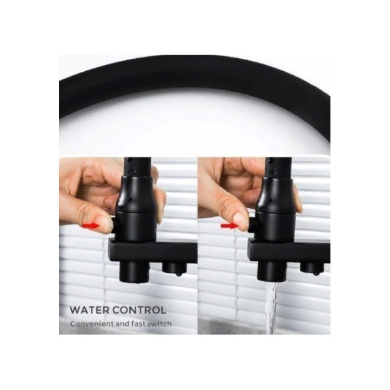 Смеситель для кухни Gappo G4317-6, черный - фото 3