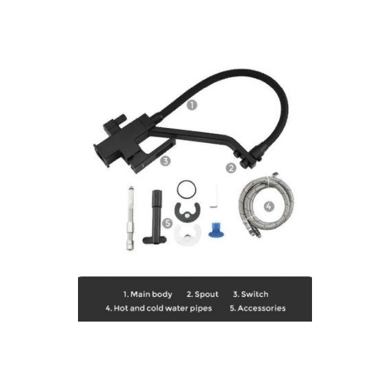 Смеситель для кухни Gappo G4317-6, черный - фото 7