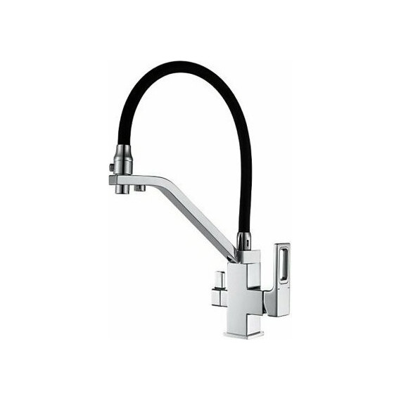 Смеситель для кухни Gappo G4318, черный/хром - фото 