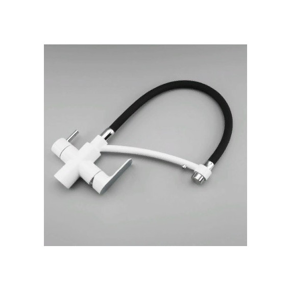 Смеситель для кухни Gappo G4348, белый/черный - фото 4