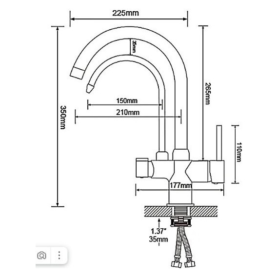 Смеситель для кухни Gappo G4398-10, сатин - фото 7