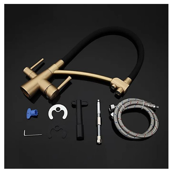 Смеситель для кухни Gappo G4398-1, черный/бронза - фото 7