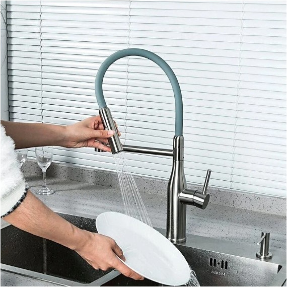 Смеситель для кухни Gappo G4398-55, серый/сатин - фото, картинка 3 Смеситель для кухни Gappo G4398-55, серый/сатин - фото 3