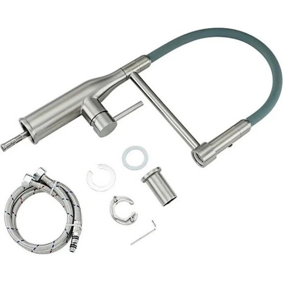 Смеситель для кухни Gappo G4398-55, серый/сатин - фото, картинка 8 Смеситель для кухни Gappo G4398-55, серый/сатин - фото 8